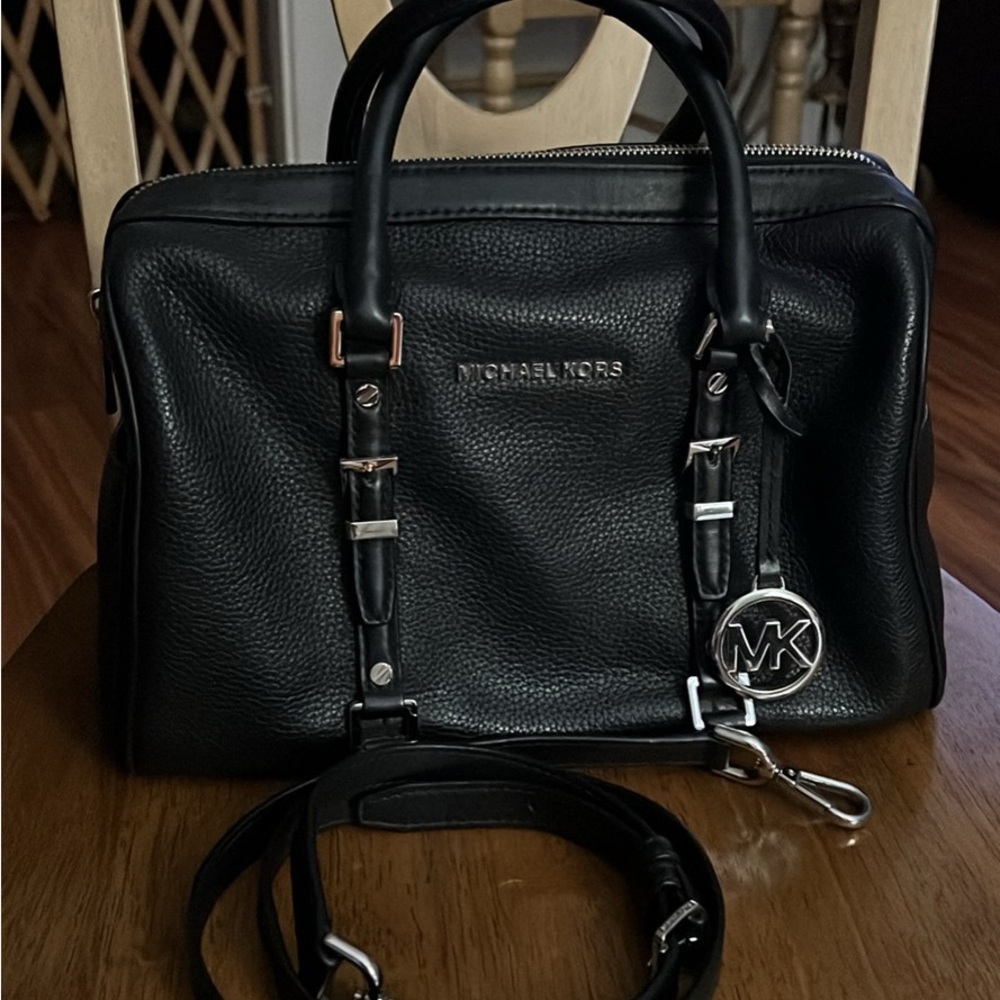 Michael Kors Bedford Legacy Black Leather Satchel Bag